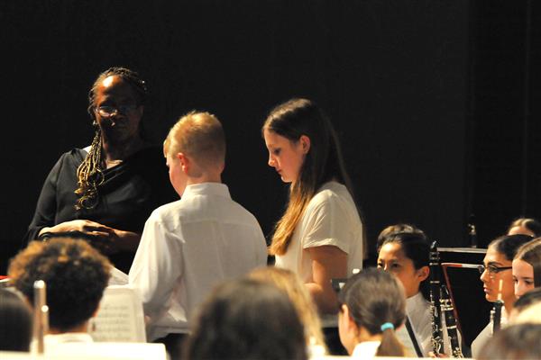 Students performing at the 2023-2024 All County Band Concert